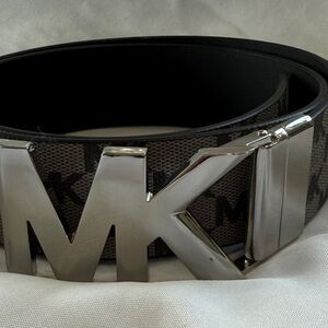 MK Logo Belt with Silver Buckle Michael Kors